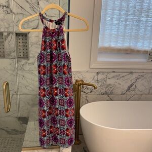 Tahari Purple and Red Mini Dress